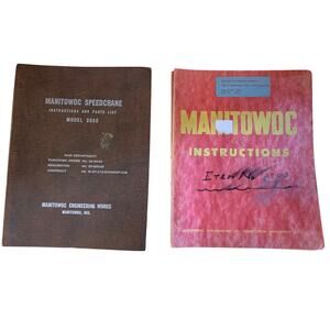 Vintage Manitowoc Speedcrane Instruction & Parts List Book Manuals bundle of 2
